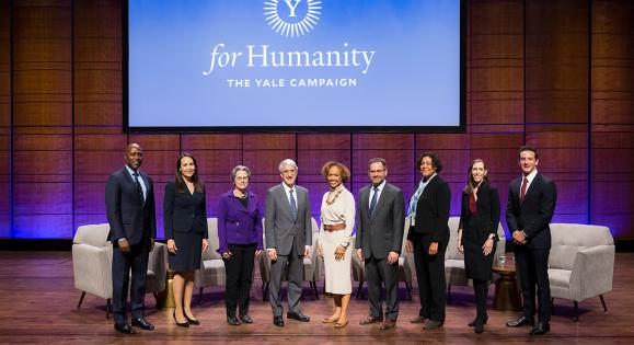 For Humanity Illuminated speakers gather on stage in Washington, DC
