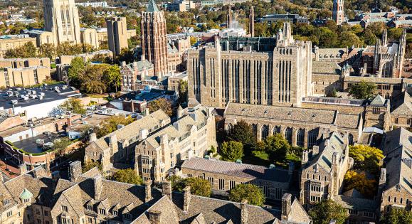 Aerial view of Yale campus