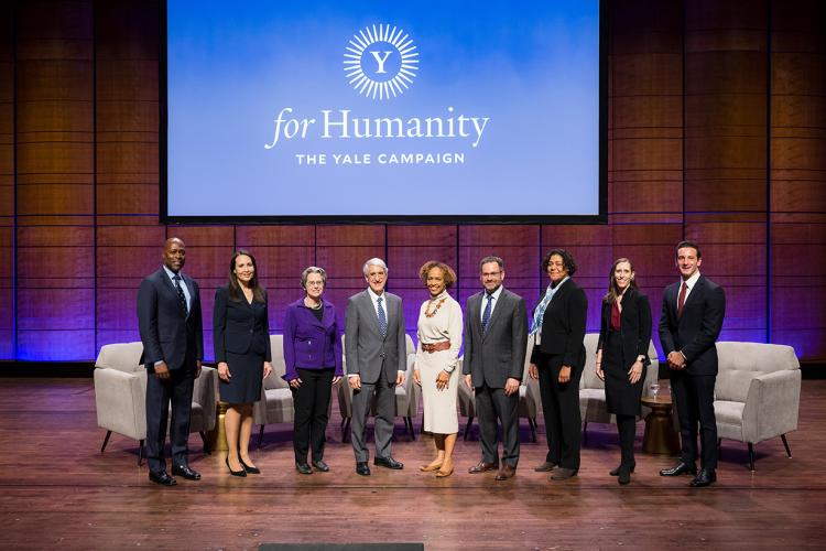 For Humanity Illuminated speakers gather on stage in Washington, DC